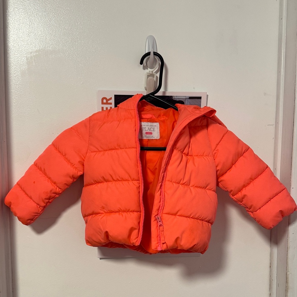 The Children's Place Vibrant Orange Puffer Jacket